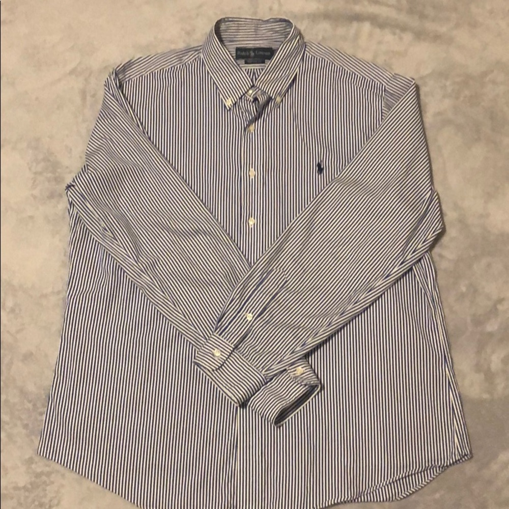Ralph Lauren Polo Blue & White Striped Button Up